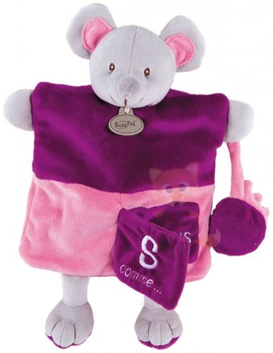  marionnette alphabet s comme souris rose violet gris 